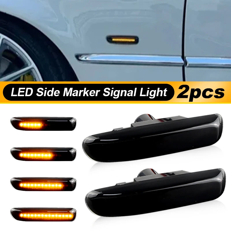 Sequential Flashing LED Turn Signal Side Marker Light For BMW 3 Series E46 4DR Sedan/5DR Wagon 1999 2000 2001