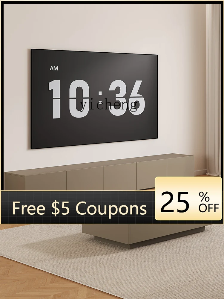 

AB White TV Cabinet Modern Minimalist Solid Wood Floor TV Stand Minimalist Tea Table Combination