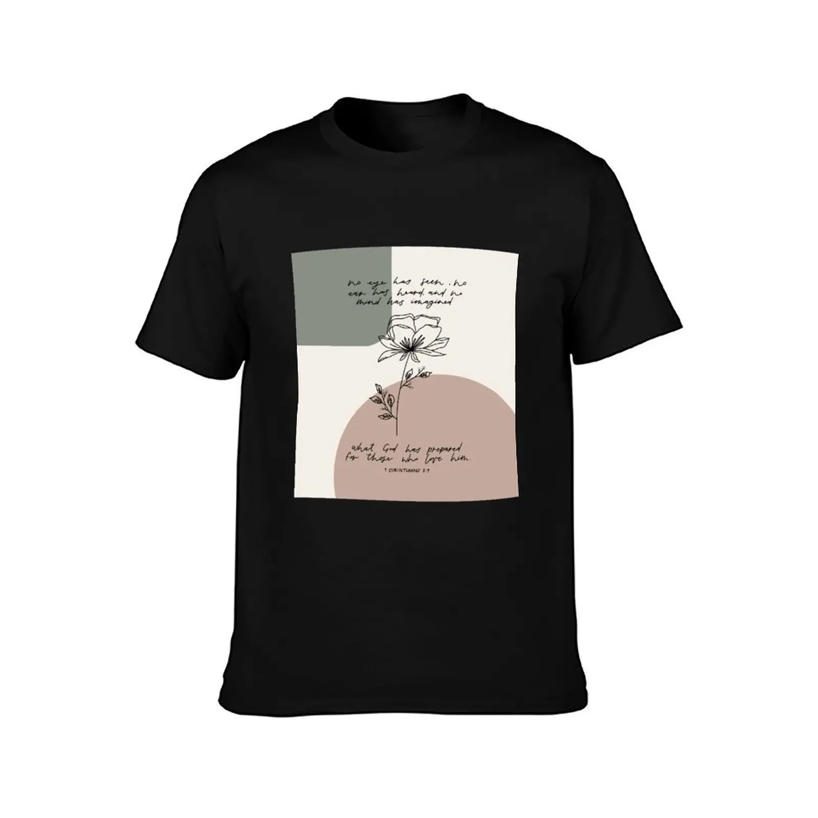 line drawn flower with bible verse encouragement T-Shirt Novelty Print Casual Tee Shirt T-Shirt