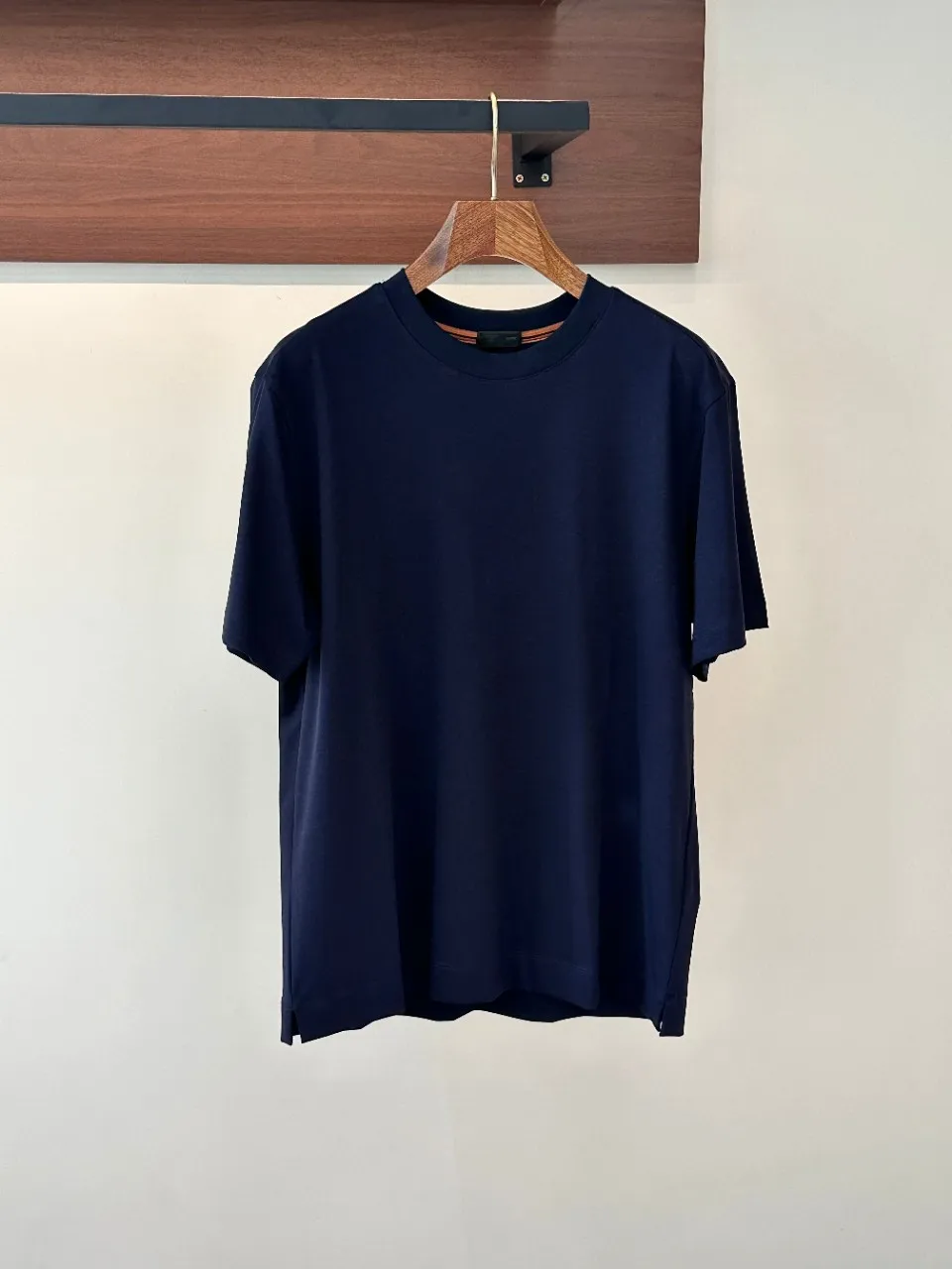 Old Money Style Mens Modal Silk Blend Long-staple Cotton Stretch Round Neck Short Sleeve Casual T-Shirt