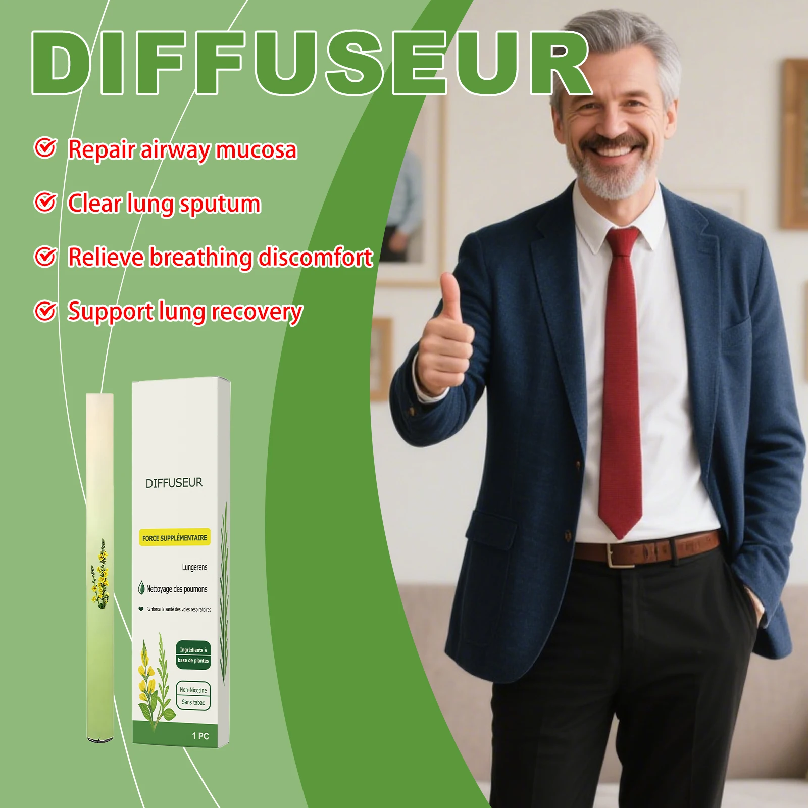 Diffuseur Relieves Shortness of Breath Long-Lasting Quit Smoking Stick Deep Nourishing Purifier Pens for Sleep Support Fragrance