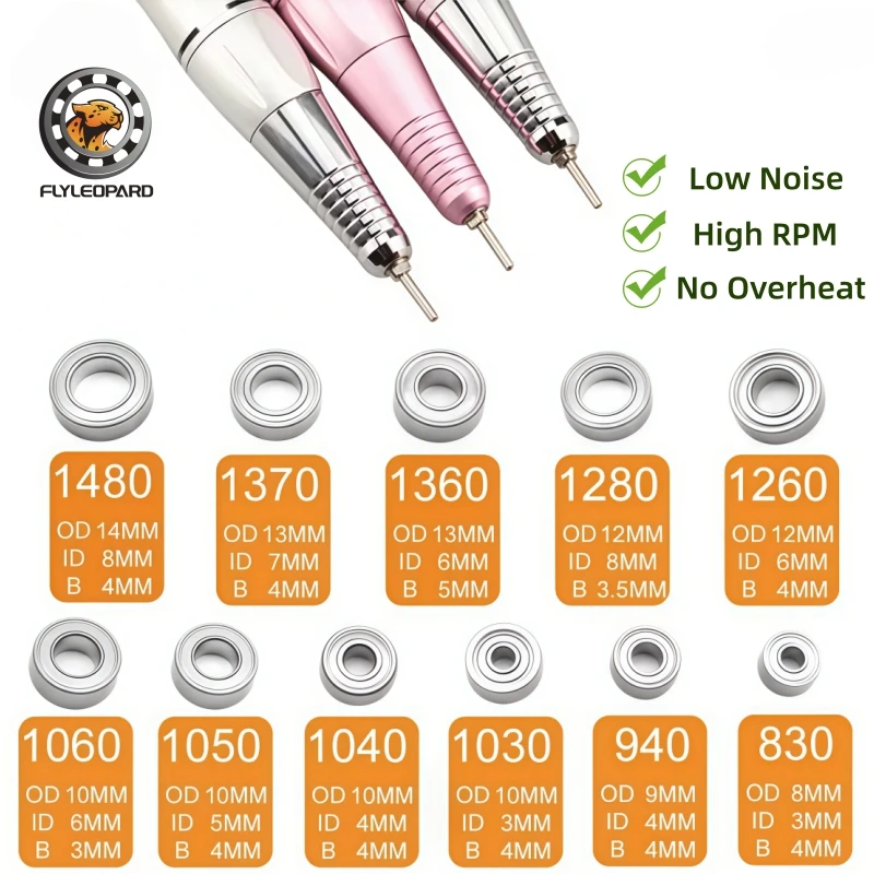 For STRONG 210 102L 105L Nail Drill Handpiece High Speed Low Noise Micromotor Replacement Bearing 830 940 1030 1060 1260 1480