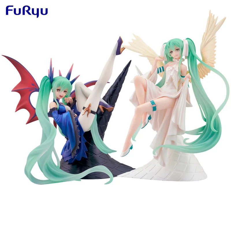 

Original Furyu Vocaloid Hatsune Miku Tenitol Light Dark Angel Devil 22cm Pvc Action Figure Model Doll Ornaments Toys Gifts