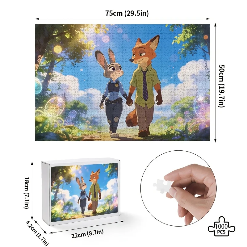 1000 ชิ้น จิ๊กซอว์ภาพพิมพ์ลายดิสนีย์ ซูโทเปีย จูดี้ ฮอปส์ และ นิค ไวลด์ |   ความบันเทิงสำหรับครอบครัว, เกมการศึกษาสำหรับผู้ใหญ่, ไร้กรอบ, ซุย