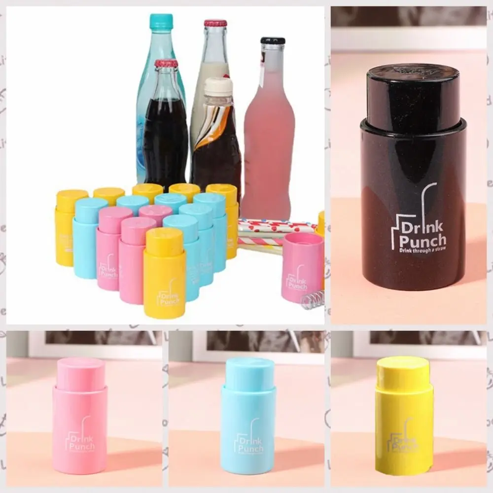 Kitchen Accessory Plastic Drink Punch Cylindrical Sharp Bottle Cover Hole Punch Labor-saving Pressed Bottle Cap Hole Maker Party