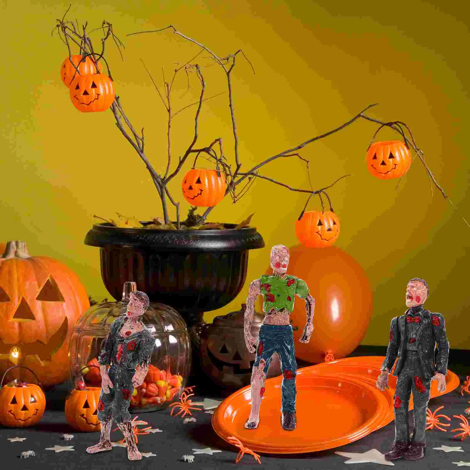 Jouet zombie en plastique pour garçon, modèles sanglants, jouets d'Halloween, farce délicate, accessoires horribles, 6 pièces