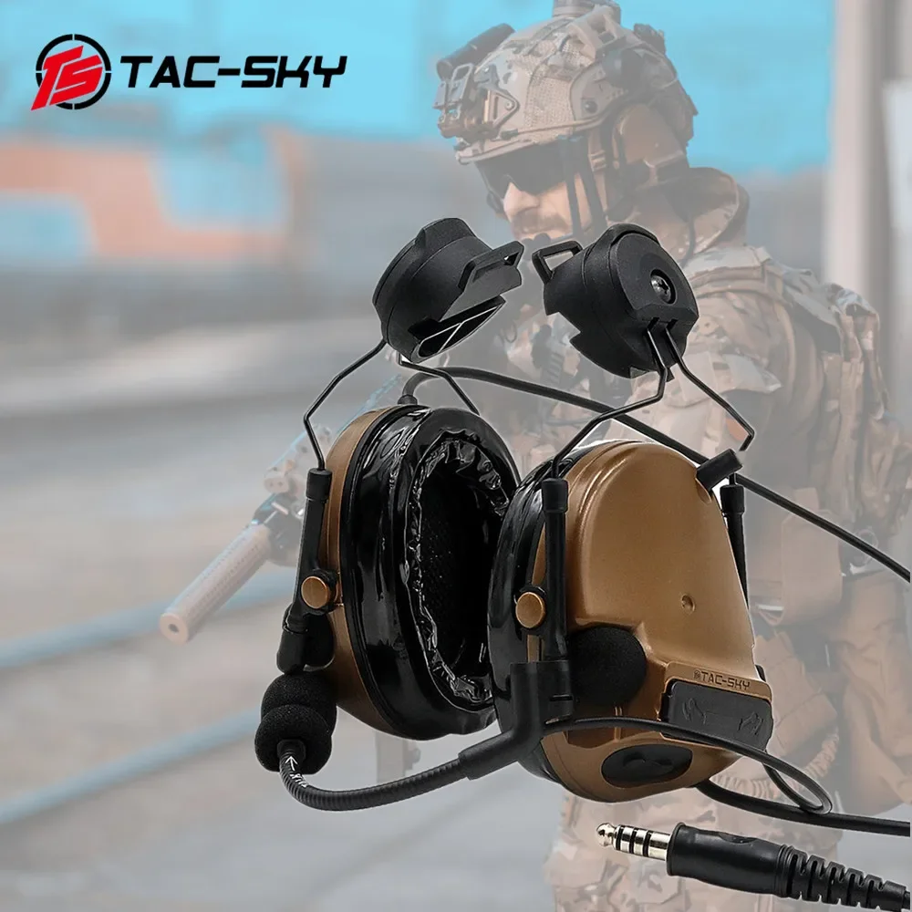 TS TAC-SKY Tactical Helmet ARC Bracket Version Military Headset COMTAC III Electronic Shooting Earmuffs Hearing Protection