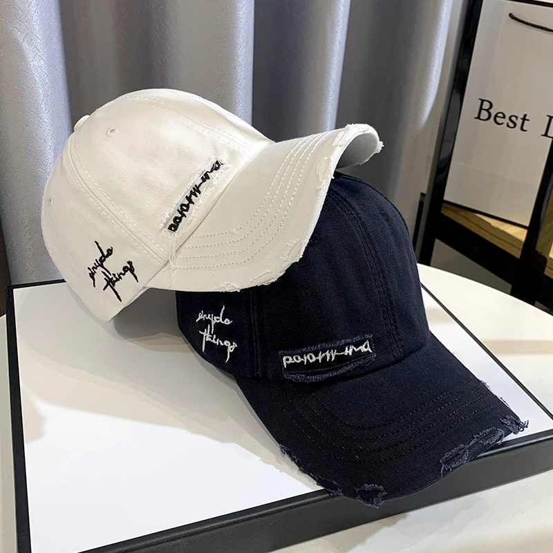 Baseball Cap Fashion Hole Sun Block Visor Children Show Face Small Summer and Autumn Korean Version of The Brand White Cap Man