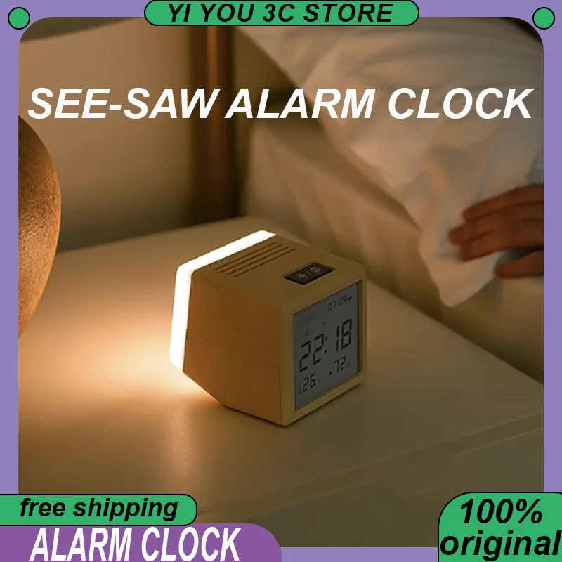 

﻿ NEW HBK Seesaw Alarm Clock Night Light Backlight Type-C Multifunctional Clock Desktop Creative Ornament 1200mAh Clock & Lamp
