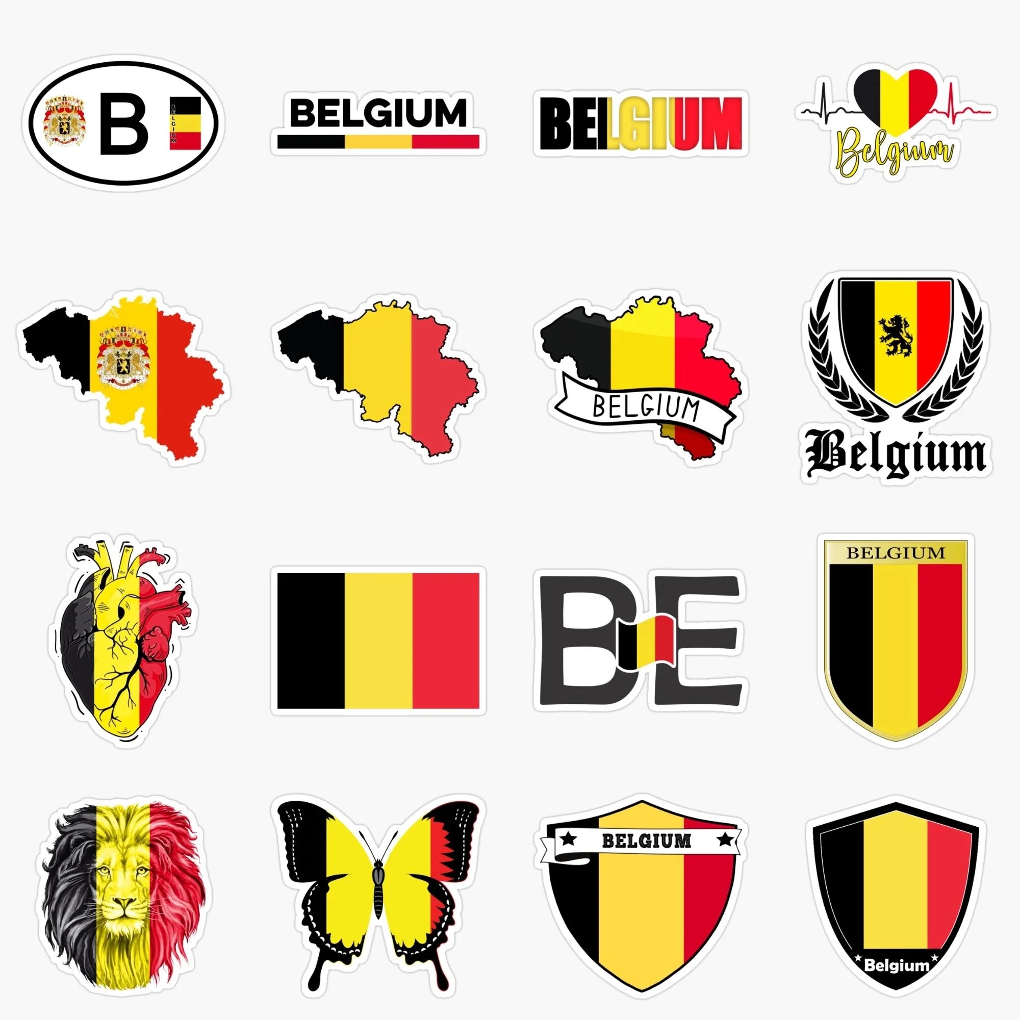 

Belgium B Flag Map Creative PVC Sticker for Decorate Car Van Bicycle Helmet Bumper Fridge Wall Window Decal Accessories