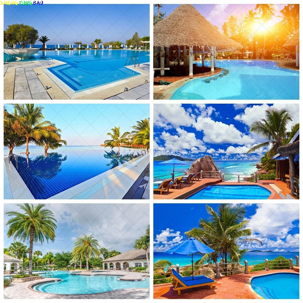 

Swimming Photography Background Pool Party Party Landscape Portrait Decoration Background Photo Studio Photo Prop SE-01