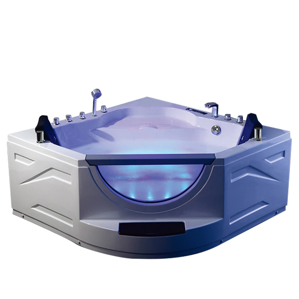 &c Modern European Style  Corner Whirlpool Bathtub with FM Radio & Massage Cheap Rectangle Design for Hotels