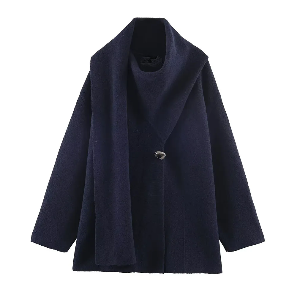 

WOMAN 2026 Summer New Fashionable Casual Scarf Short Knitted Coat Retro Versatile Women's Coat Chic Outerwear Mujer