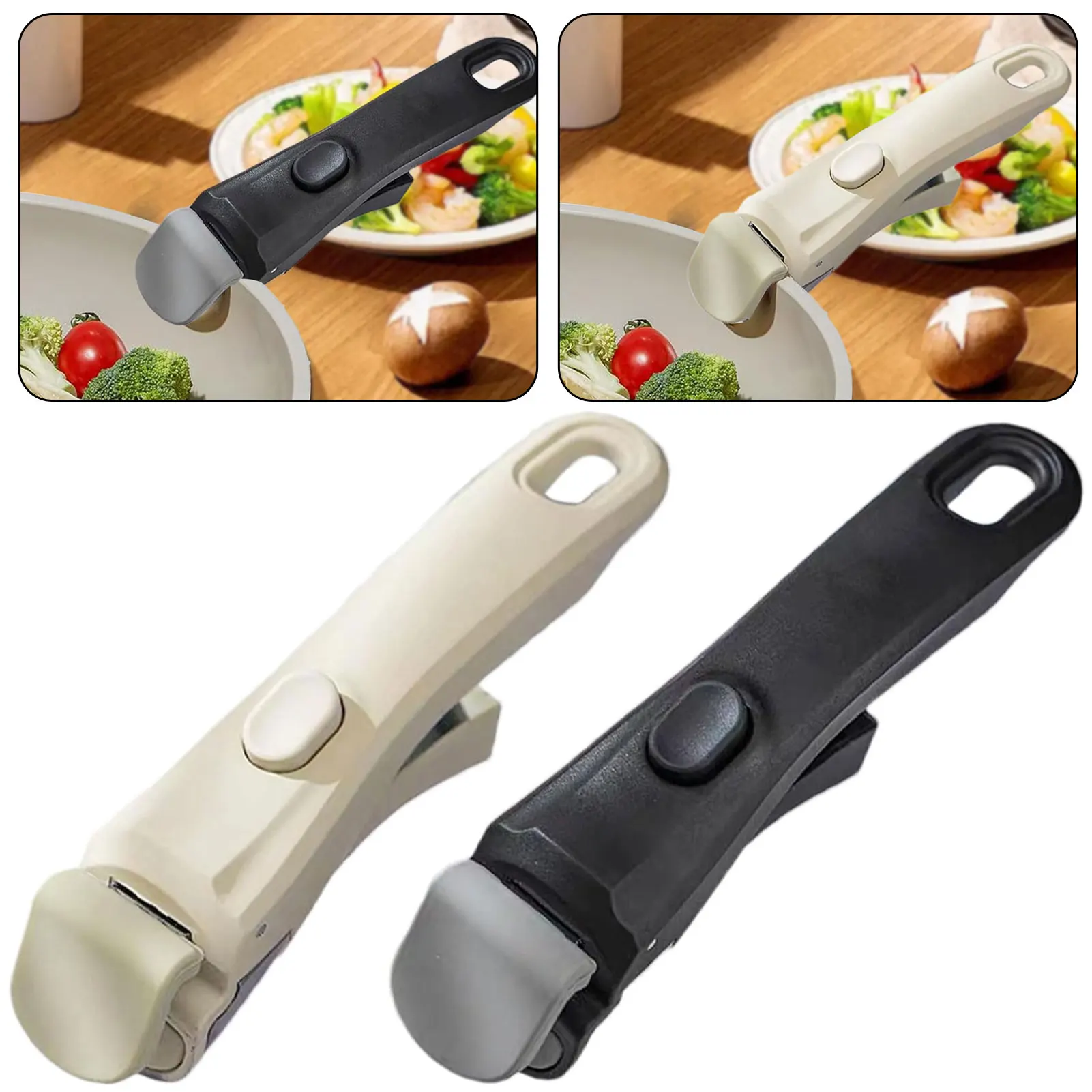 19cm Detachable Pan Handle,Universal Pan-Gripper Detachable Heat-Resistant Clip,Handle Cookware Set For Family Outdoor Camping
