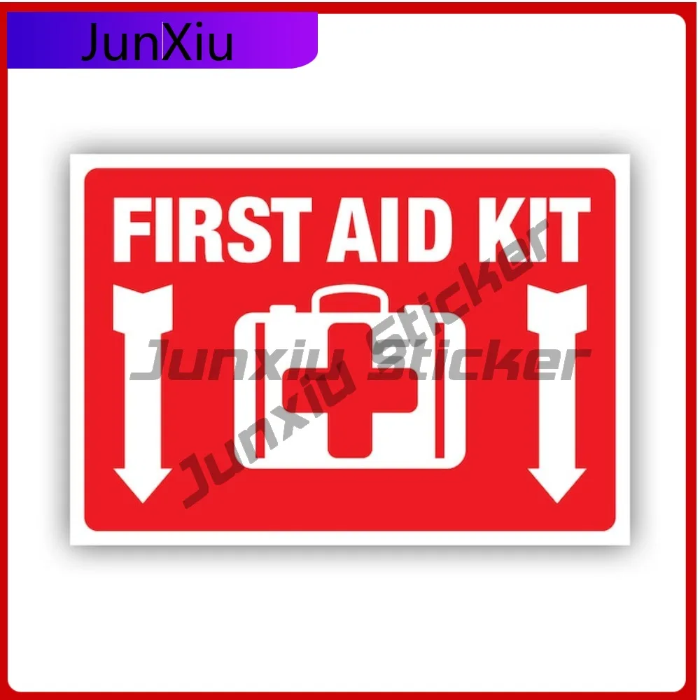 

First Aid Kit Sticker Creative Decals Safety Warning Service Office Warehouse Auto Decor Car Sticker Vinyl Decal Waterproof