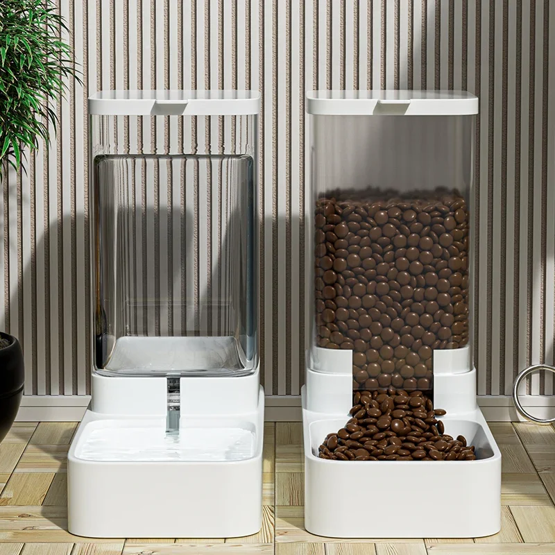 

Dog Feeder Cat Automatic Feeding Water Bowl Transparent Pet Food Storage Dispenser Container Puppy Kitten Accessories