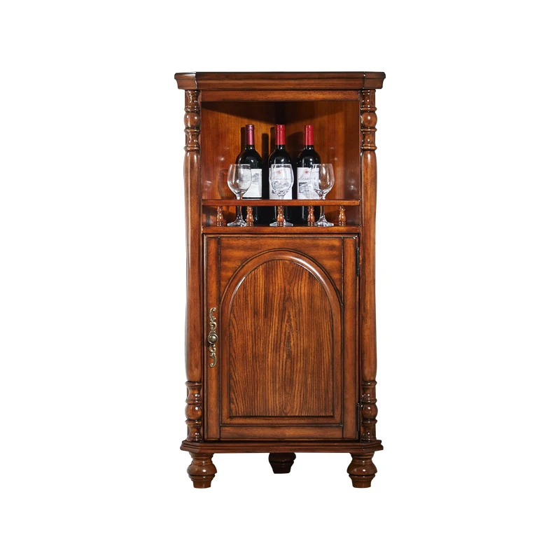 

Solid wood corner cabinet Triangular Living room corner flower Turn dining room wall