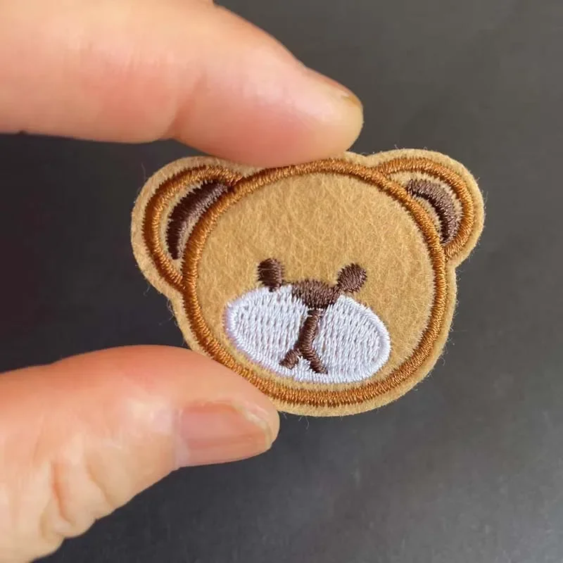 5PCS,10PCS/3.5*4.3CM teddy bear patch iron on badge,animal stickers cartoon embroidery fabric applique Patches For Clothing Kids