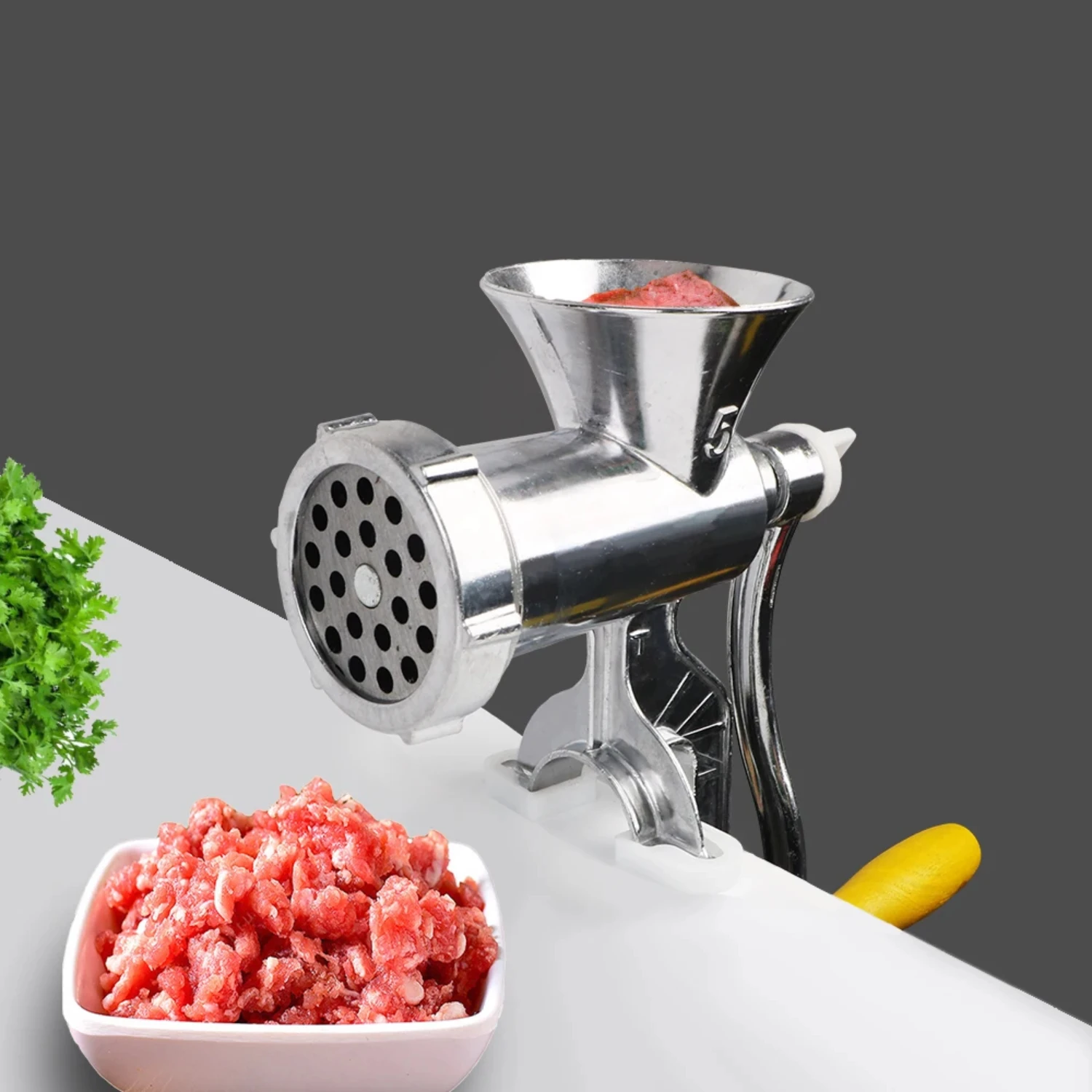 

Stainless Steel Powerful Manual Meat Grinder and Handheld Vegetable Chopper - Multipurpose Kitchen Tool for Food Processing, Sau