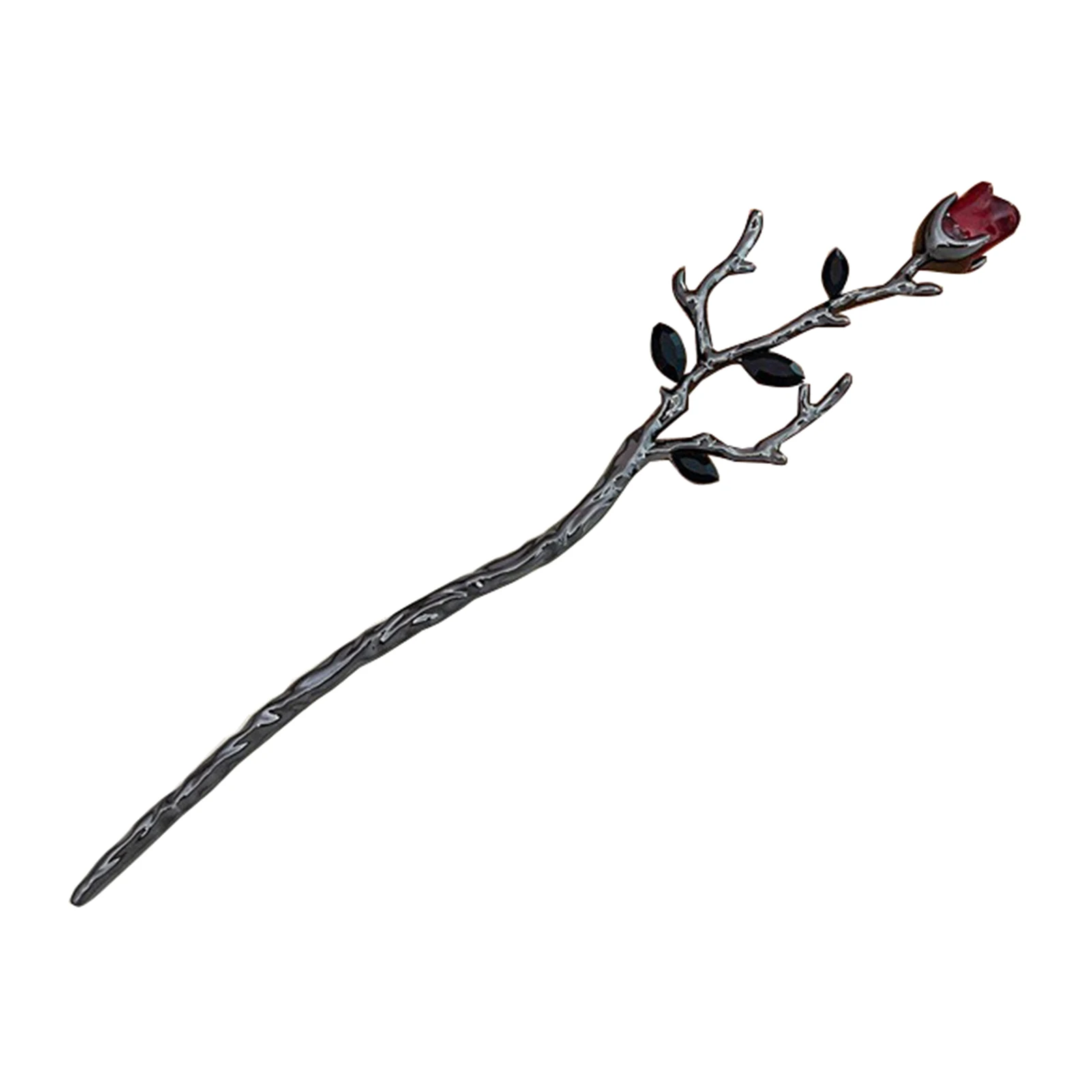 عصي شعر على شكل زهرة على الطراز القوطي، أغطية رأس مصنوعة بحرفية جيدة، عصا شعر طويلة مستقيمة، هدية مثالية للأم والبنت