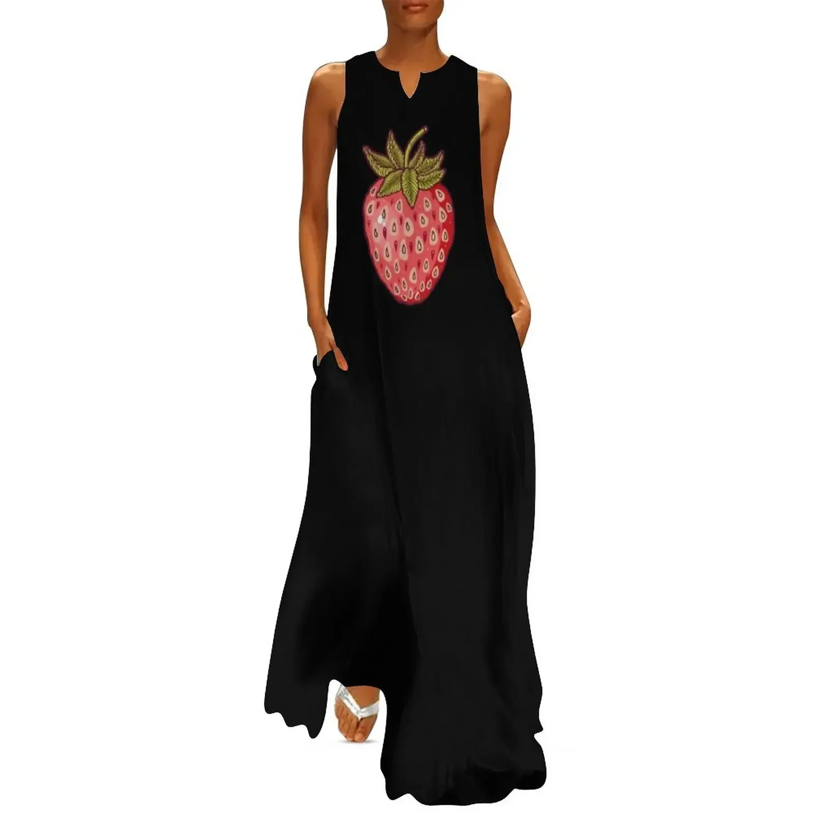 

strawberry fields Long Dress cute dress summer dresses women 2025 Summer women's clothing cocktail dresses Dress