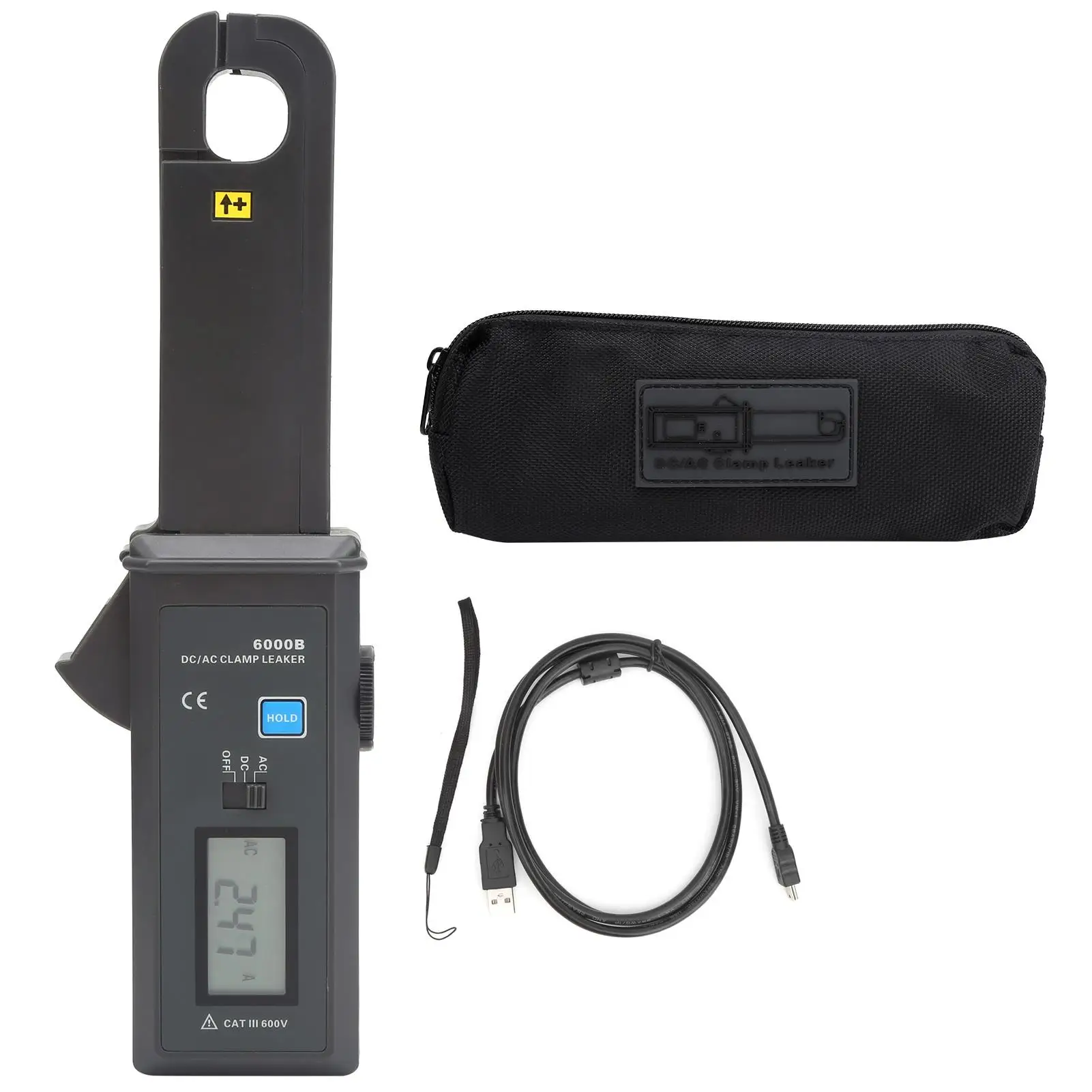 

ETCR6000B AC/DC Leakage Current Clamp Meter 0-60.0A Non-Contact Car Leaker Ammeter