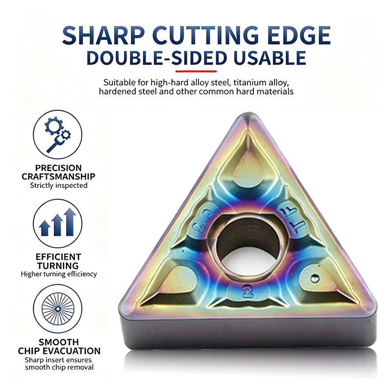 Triangular Turning Insert TNMG160404-TF TNMG160408-TF Color-Coated Hardened Steel External Turning Insert