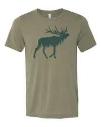 ELK ADULT SHIRT, Piney Elk, SUBLIMATION T SHIRT, ELK HUNTER TEE, OUTFITTER T