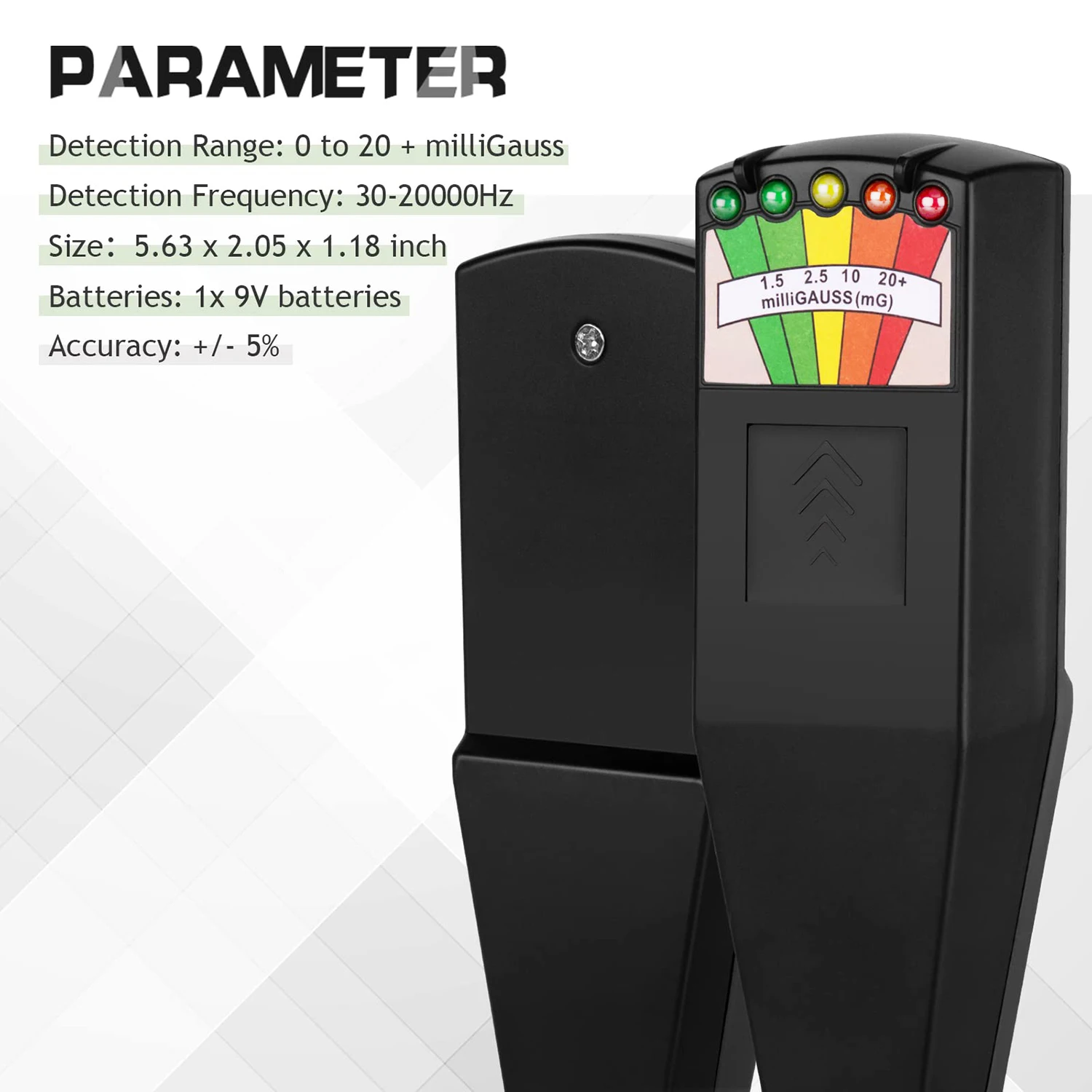 Electromagnetic Field Radiation Tester EMF Reader Electromagnetic Detector Magnetic Field Meter 5 LED Indicator Gauss Meter