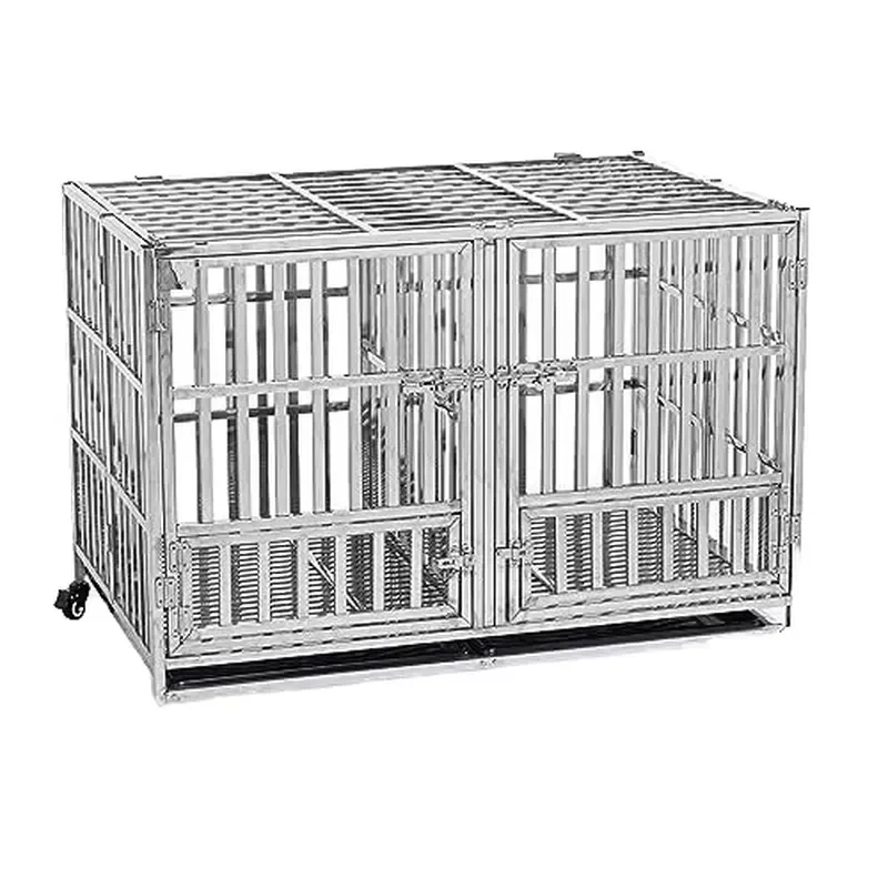 for MT MEDICAL Stainless Steel Pet Square Tube Dog Cage Multi-function Vet Animal Cages Houses