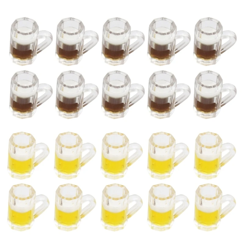 Pack of 10pcs Simulation Beer Bottle Small Juice Tasting Glasses Earring Pendant