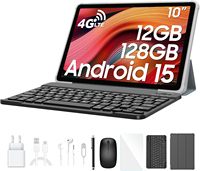 Blackview Tab60 Pro Android 15 10.1-Inch Tablet 4G LTE 24GB(8+16) RAM 128GB ROM (2TB TF) Touch Tablet PC with Keyboard and Mouse