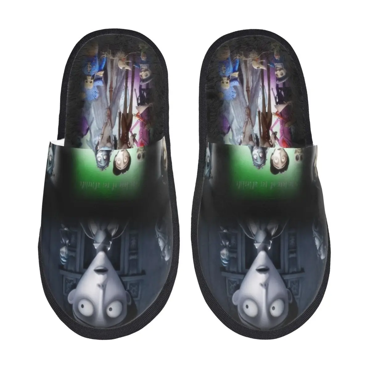 Corpse Bride Halloween Movies Winter Cotton Home Slippers Bedroom Cozy Household Fur Slippers Slides Non-slip