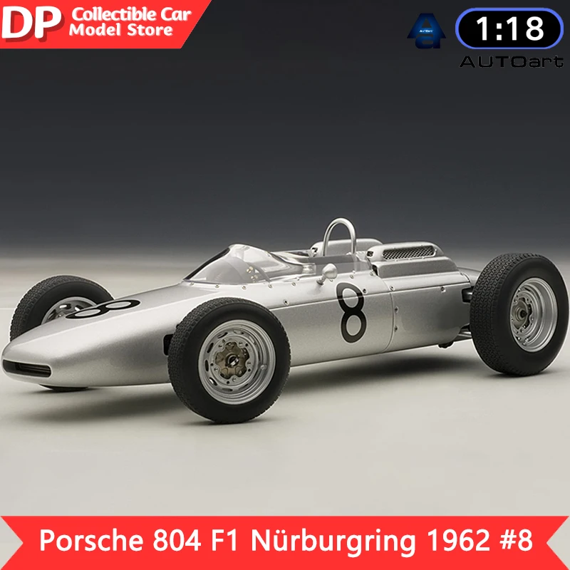 1:18 Autoart Porsche 804 F1 Nurburgring 1962 #8 Alloy Collectible Car Model Diecast Vehicle, Holiday Gifts 86272