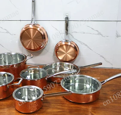 L Thickened Three-layer Copper Pan Soup Pan/milk Pan/frying Pan Multi-specifications