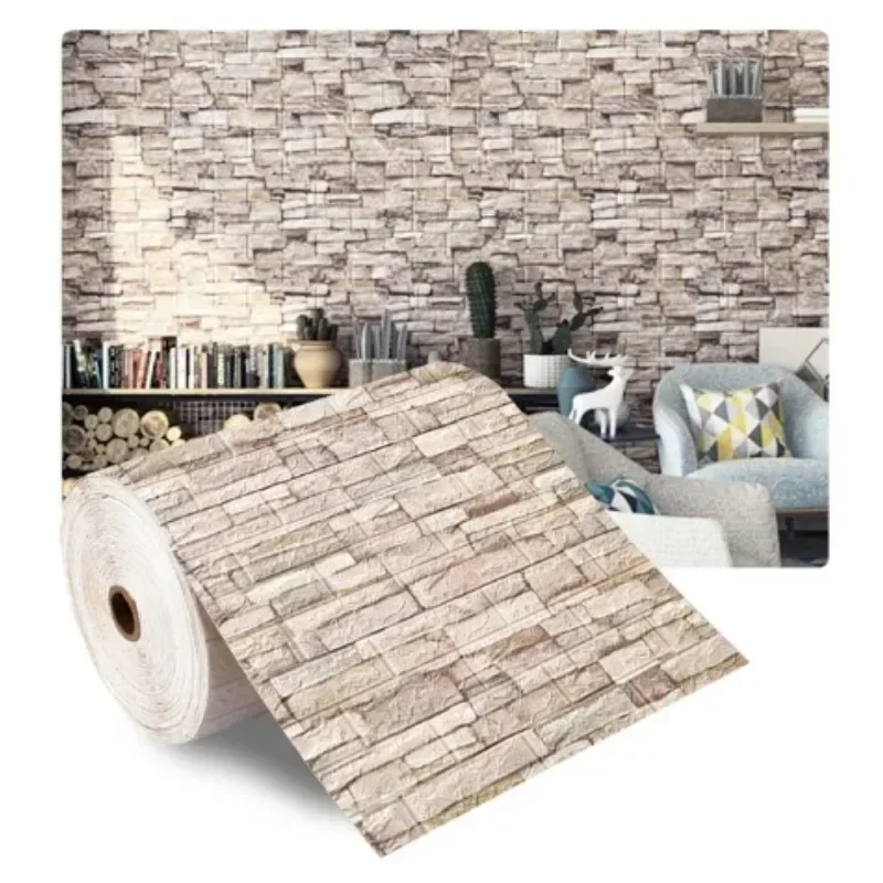 1/2/5/10m Imitation Brick Bedroom Home Decor 3D Wall Sticker Waterproof Self-adhesive DIY Wallpaper for Living Room Home Decor