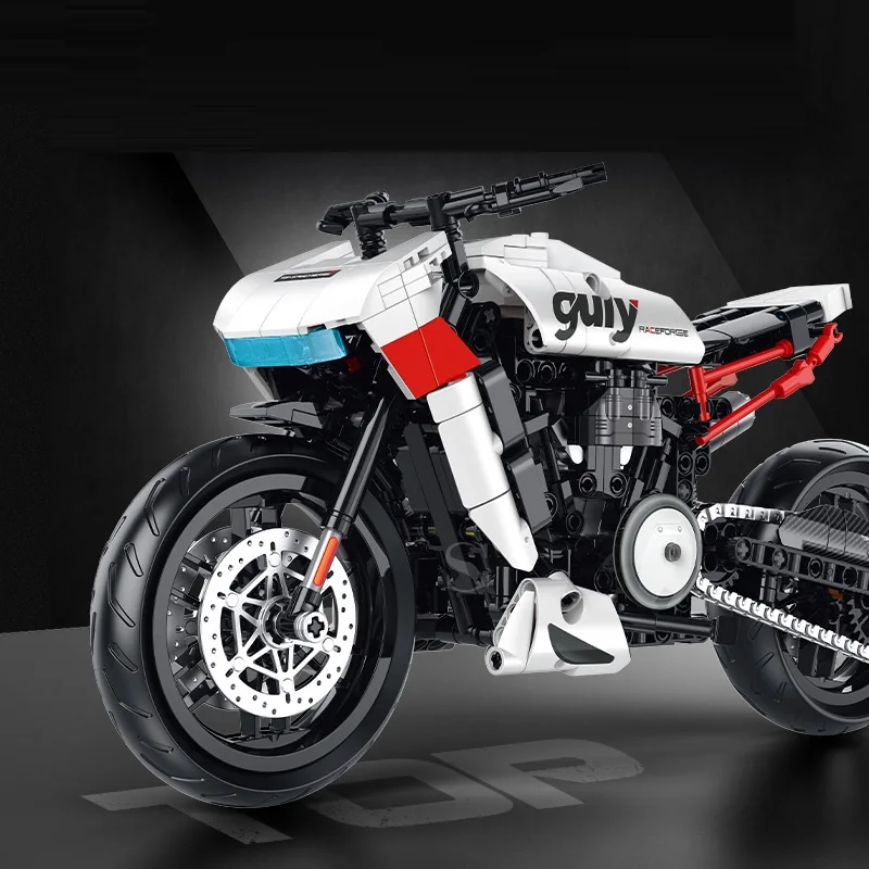 500+pcs City Super Racing Motorcycle Building Blocks 1:8 Motorbike Model Bricks Toys Christmas Gifts for Boys Adult