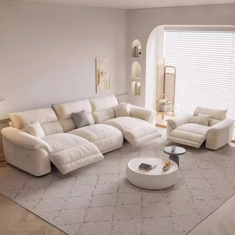 

Modern Minimalist Electric Sofa Cat Scratch Flannel Recliner Longue Folding Sofa Modern Lazy Armchairs Couch Luxury Furniture