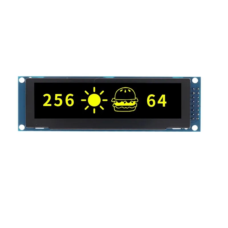 OLED وحدة IC وحدة لتوت العليق بي ، SPI واجهة موازية ، SSD1322 ، 3.12x64 ، 256 بوصة ، 16 دبابيس ، الأصفر ، الأبيض ، الأزرق ، 1 قطعة