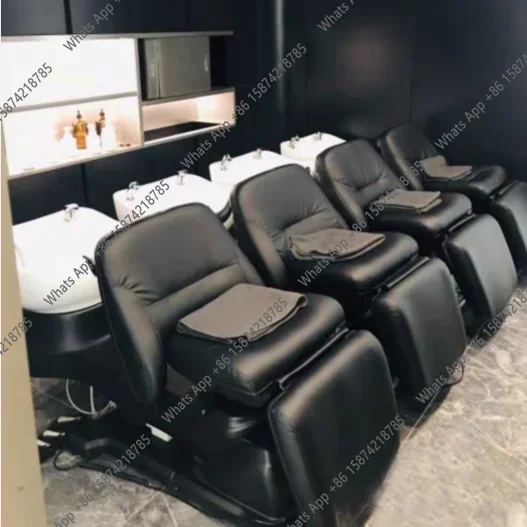 N65 Japanese electric shampoo bed lifting rotating scalp care high-end barber salon wash and care integrated flush bed 4