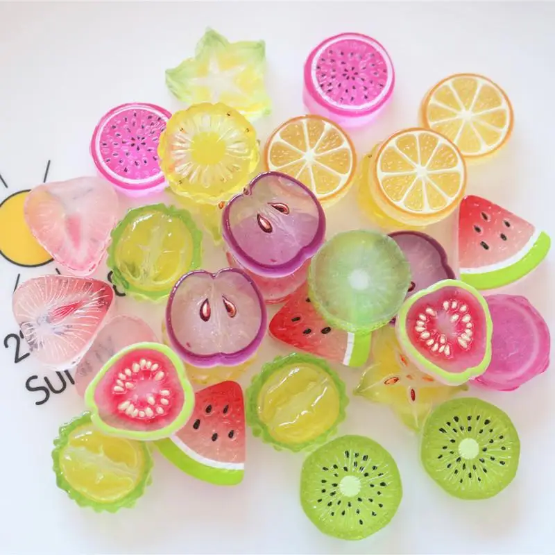 10 Stück Mini Kawaii Niedliche Wassermelonen-Frucht-Cabochons mit flacher Rückseite für Scrapbooking, DIY-Party-Haarnadel-Accessoires, Heimdekoration, Bastelarbeiten – Detail 4