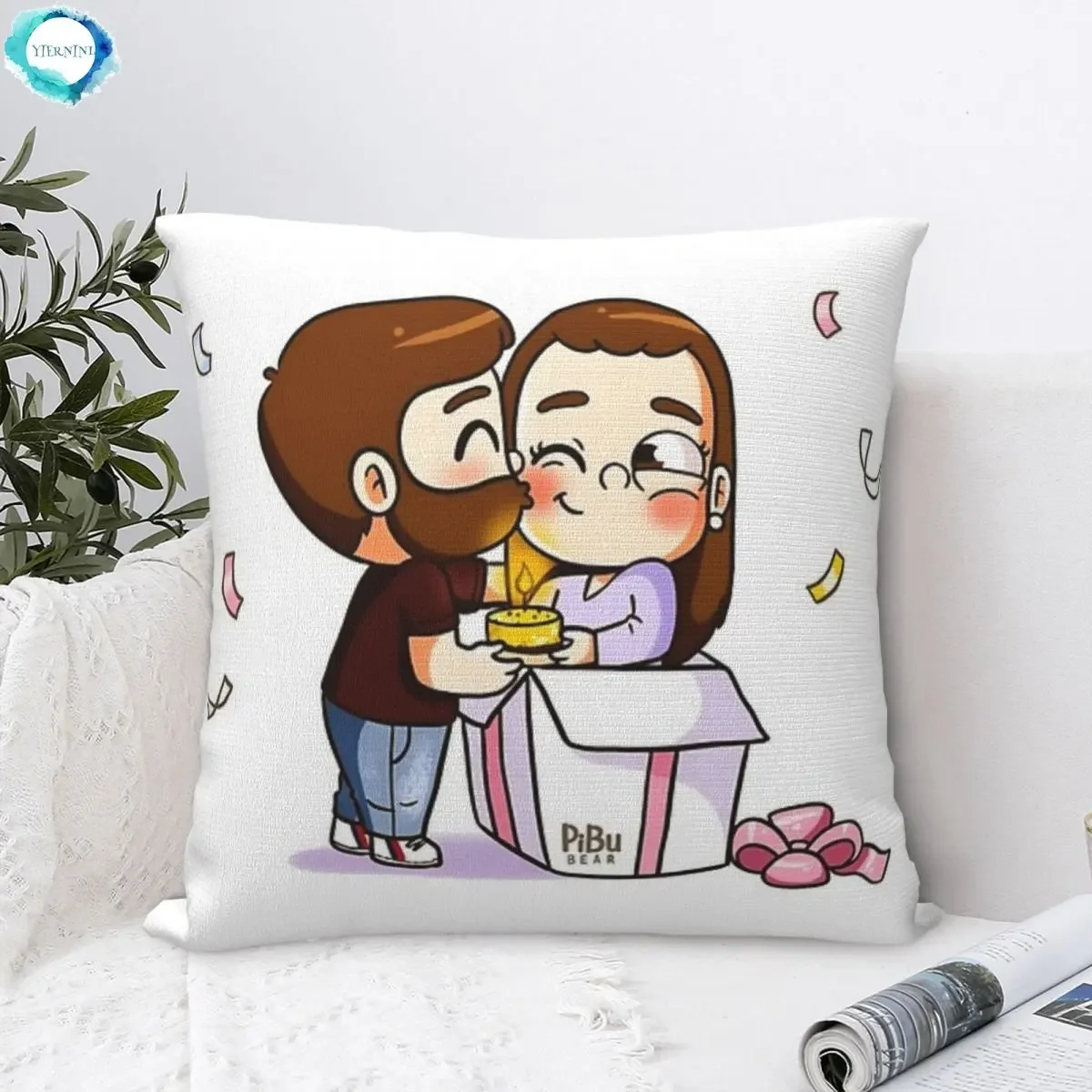 Pibubear (15) Square Pillowcase Cushion Cover Comfort Pillow Case Polyester Throw Pillow cover For Home Sofa Living Room