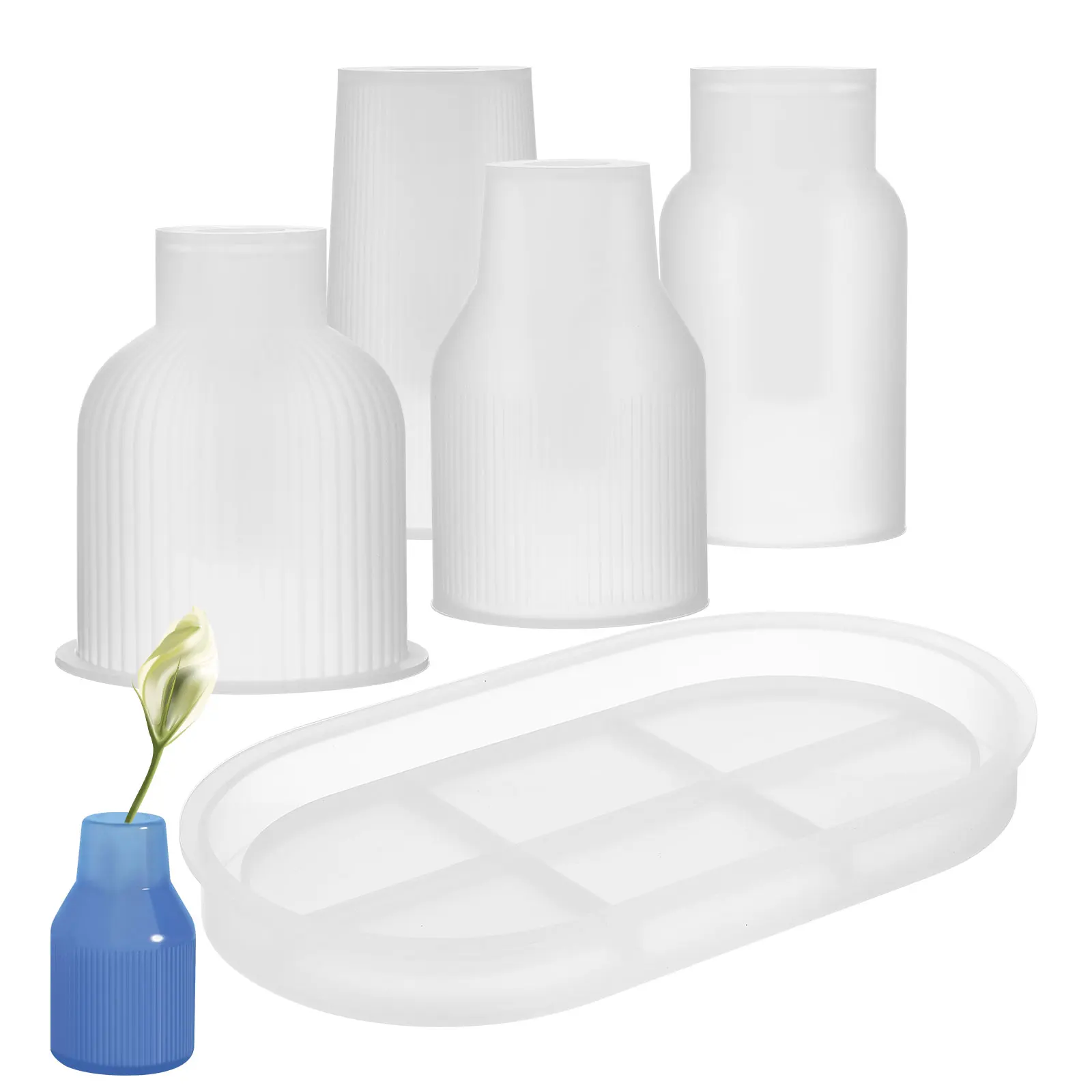 

Silicone Vase Mold for Casting Plaster Resin Concrete Circular Molds White Planter Pot Flowerpot Epoxy Resin Molds Multipurpose