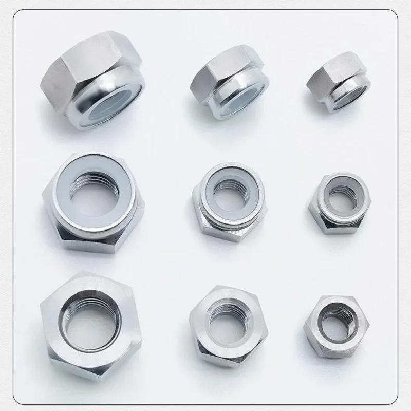 TC4 Titanium alloy Lock nut,Non-slip hex loose nut,Nylon tape,M2/M2.5/M3/M4/M5/M6/M8/M10/M12,TA2 Pure titanium nut