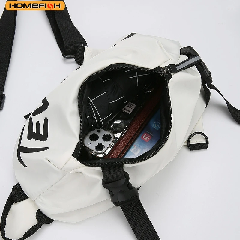 HOMEFISH Modna nylonowa torba crossbody na klatkę piersiową, uniwersalna torba na ramię dla kobiet, sportowa torba codzienna dla mężczyzn — zdjęcie 4