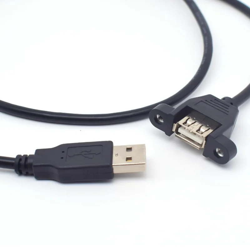 With Screw Panel Mounting Foil + Braided Shield 30cm 50cm 1m 3m 5m USB 2.0 Extension Cable Male to Female Computer Data Cable,
