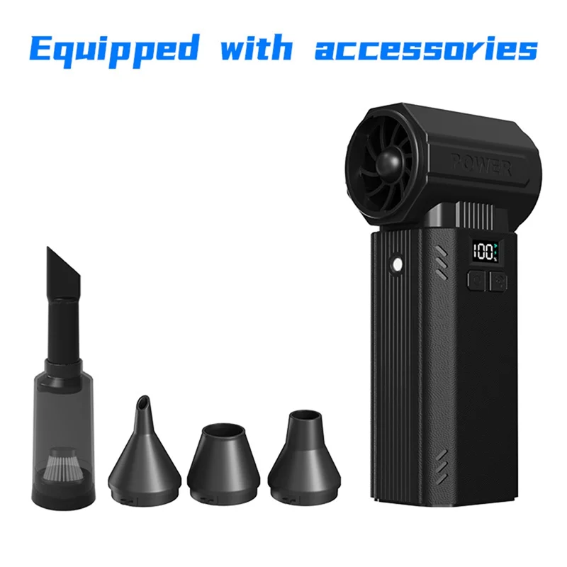 AS60-Powerful 400000 RPM Violent Fan Strong Dust Blower Mini Turbo Jet Fan Type-C Charging Brushless Motor For Car Computer Keyb