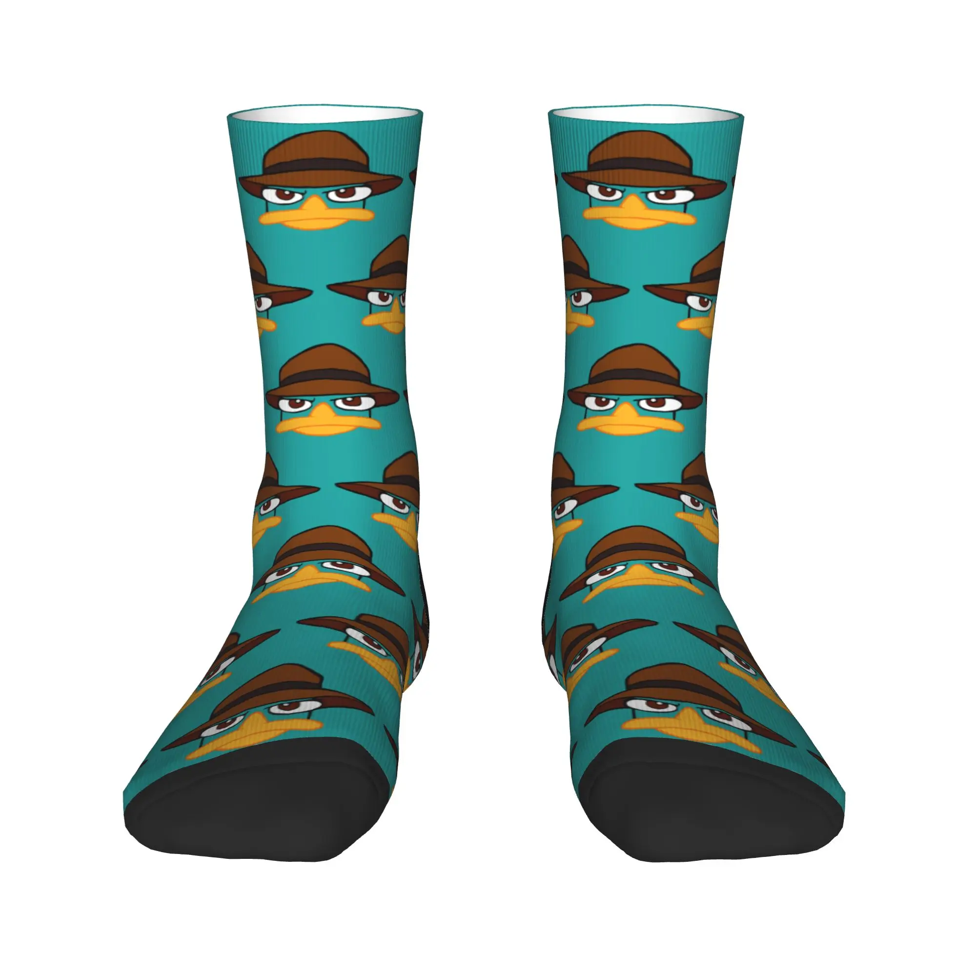 Adults Men Socks Perry The Platypus Agent P Stockings Winter Funny Comfortable Socks Graphic Skateboard Non-Slip Socks