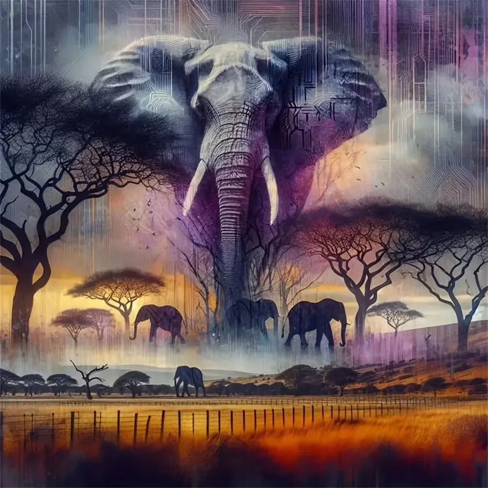 

Jigsaw Puzzle Stunning Elephant Portrait With Tree And Sunset Art For Adults Perfect For Family Game Night And Brain Exercise