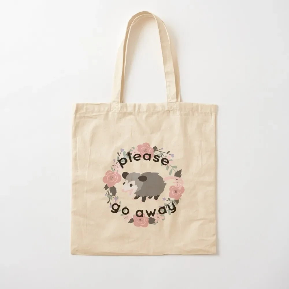 

introvert opossum says please go away Tote Bag Custom bag woman shopping bag tote men reusable grocery bags